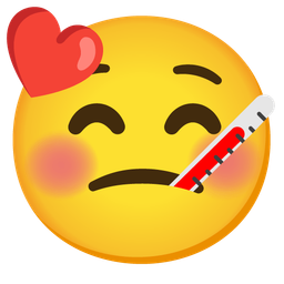 Face with thermometer and Kissing face with closed eyes