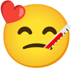 Face with thermometer and Kissing face with smiling eyes