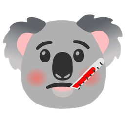 face with thermometer and koala