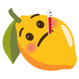 face with thermometer and lemon