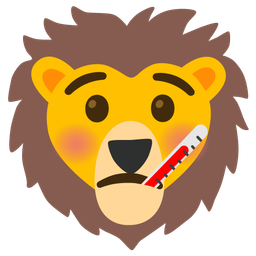 face with thermometer and lion