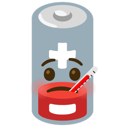 face with thermometer and low battery