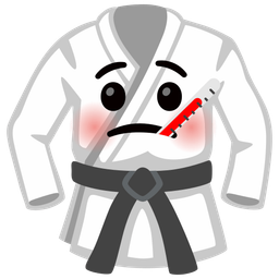 face with thermometer and martial arts uniform