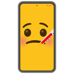 face with thermometer and mobile phone