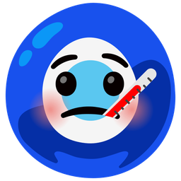 face with thermometer and nazar amulet