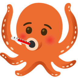 face with thermometer and octopus