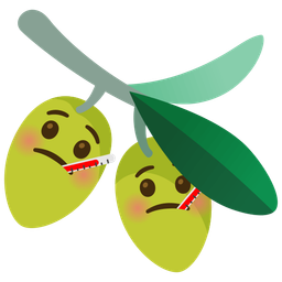 face with thermometer and olive