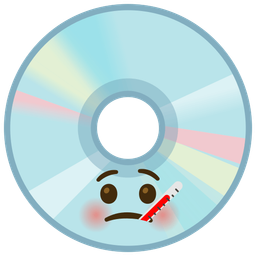 face with thermometer and optical disk