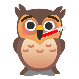 face with thermometer and owl