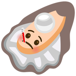 face with thermometer and oyster