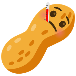 face with thermometer and peanuts