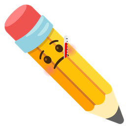 face with thermometer and pencil