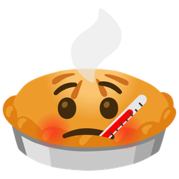 face with thermometer and pie