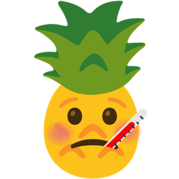 face with thermometer and pineapple