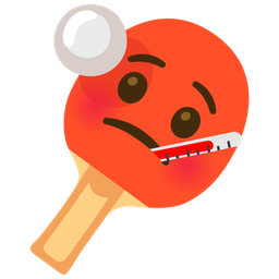 face with thermometer and ping pong