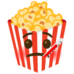 face with thermometer and popcorn