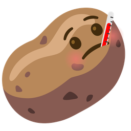 face with thermometer and potato