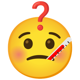 face with thermometer and red question mark