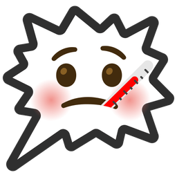 face with thermometer and right anger bubble
