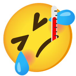 Face with thermometer and Rolling on the floor laughing