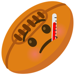 face with thermometer and rugby football