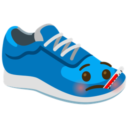 face with thermometer and running shoe