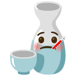 face with thermometer and sake