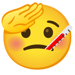 face with thermometer and saluting face