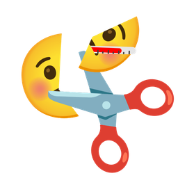 face with thermometer and scissors