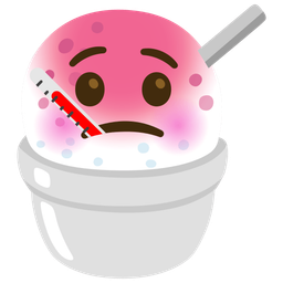 face with thermometer and shaved ice