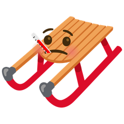 face with thermometer and sled