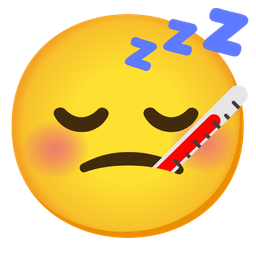 face with thermometer and sleeping face