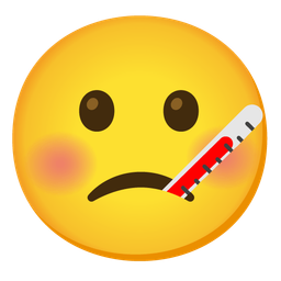face with thermometer and slightly frowning face