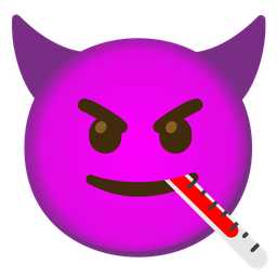 face with thermometer and smiling face with horns