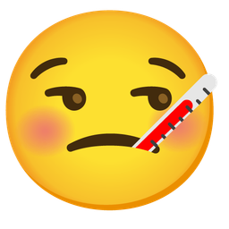 face with thermometer and smirking face