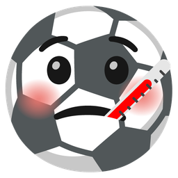 face with thermometer and soccer ball