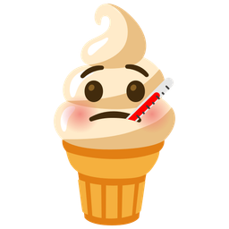 face with thermometer and soft ice cream