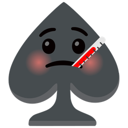 face with thermometer and spade suit