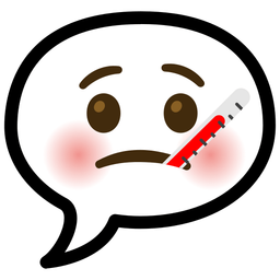 face with thermometer and speech balloon