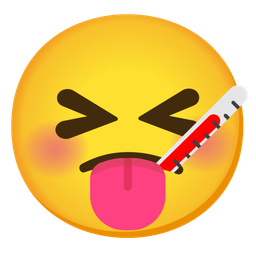 Face with thermometer and Squinting face with tongue