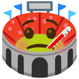 face with thermometer and stadium