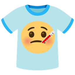face with thermometer and t-shirt