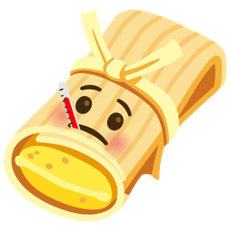 face with thermometer and tamale