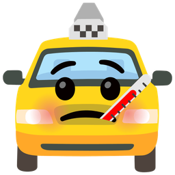 face with thermometer and taxi