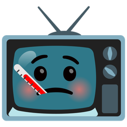 face with thermometer and television