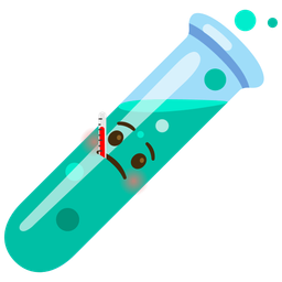 face with thermometer and test tube