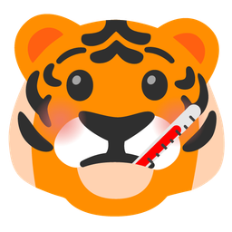 face with thermometer and tiger face