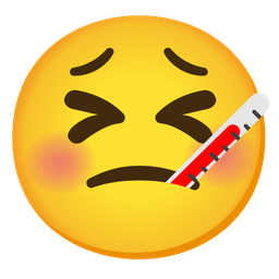 face with thermometer and tired face