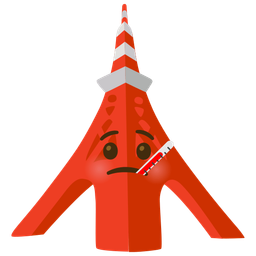 face with thermometer and Tokyo tower