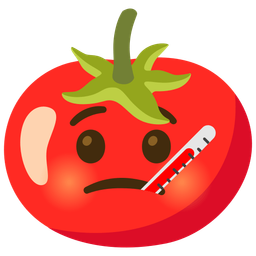 face with thermometer and tomato
